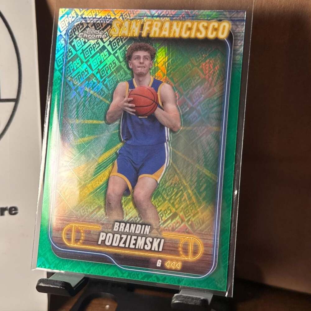 2023-24 Topps Chrome Brandin Podziemski Sudden Impact Green LogoRefractor Rookie